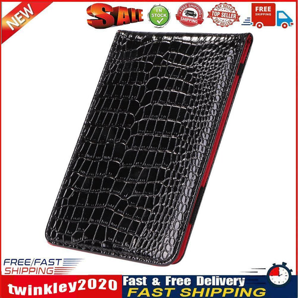 PU Crocodile Golf Leather Scorebook Wallet Score Card Pocketbook (Black) Newly