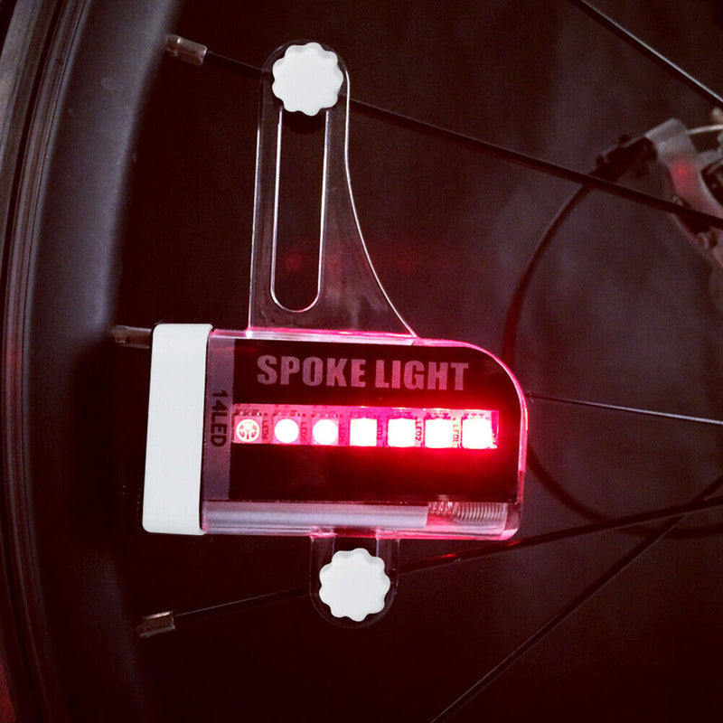 Bicycle Spoke Light Battery Powered USB Rechargeable 14RGB LED Wheel Lamp