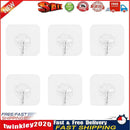 6pcs Clear Strong Sucker Door Wall Hangers Towel Mop Handbag Holder Hooks Newly