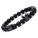 Yoga Rope Mens Cuff Bangles Crown Bracelets Steel Titanium Beaded Bracelet