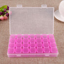 28 Slot Plastic Storage Box Nail Art Rhinestone Jewelry Display Case(Purple