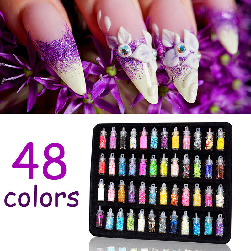 Nail Glitter Powder Nail Art Gel Polishing Culture Manicure Kit Colorful Sequins