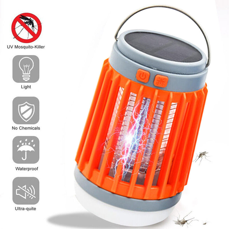 Solar Anti Insect Repeller Lamp Bug Waterproof Outdoor USB Light (Orange) Newly
