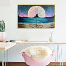 2 Panels Beach Hearts Moon Oil Paint By Numbers Wall Art Craft Home Decorat