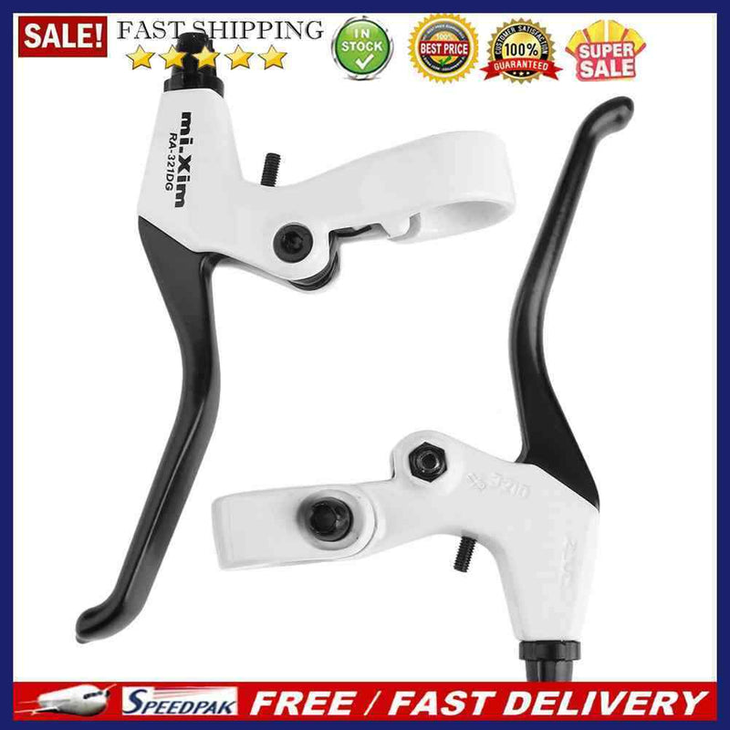 1 Pair Aluminum Bicycle Brake Levers Mountain Bike Brake Handles(White)