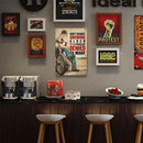 Tin Wall Signs Retro Painting Old Man Motorcycle Metal Poster for Bar