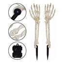 Halloween Skeleton Hands Decoration Glowing Light Hand Arms Garden Light~