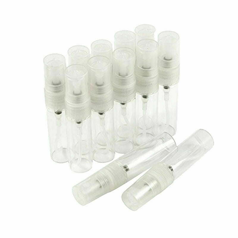 12 X Mini Glass Transparent Small Empty Spray Bottle Atomize Makeup Perfume R1M1