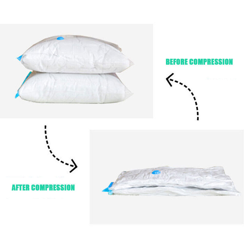 Vacuum Storage Bag Clothes Quilt Seal Compressed Home Organizer (80x100cm) Newly