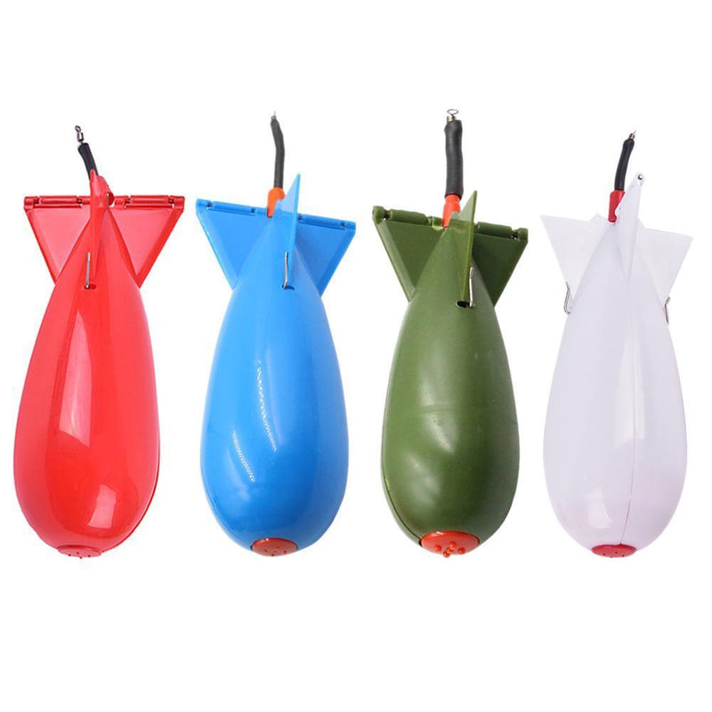 Carp Fishing Rockets Feeder 3 Size Bomb Lure Baits Holder Maker Tackle (White L)