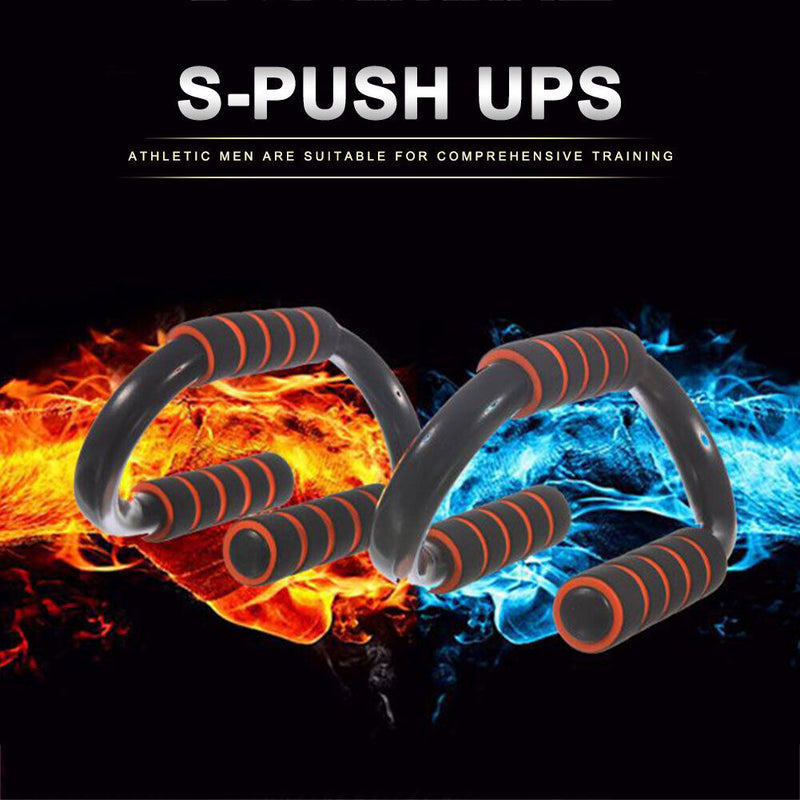 Push-ups Stand Muscle Training Foam Handle S-shaped Gym Exercise Push Up Bracket