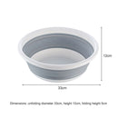 Collapsible Washing Basin Outdoor Travel Folding Silicone Bucket (Grey) Newly