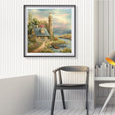 40x40cm Colorful DIY Paint By Numbers Kit Seaside Villa House Decor Gift Ar