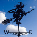 Witch Wind Direction Indicator Garden Metal Stake Weathervane Windmill (A) Newly