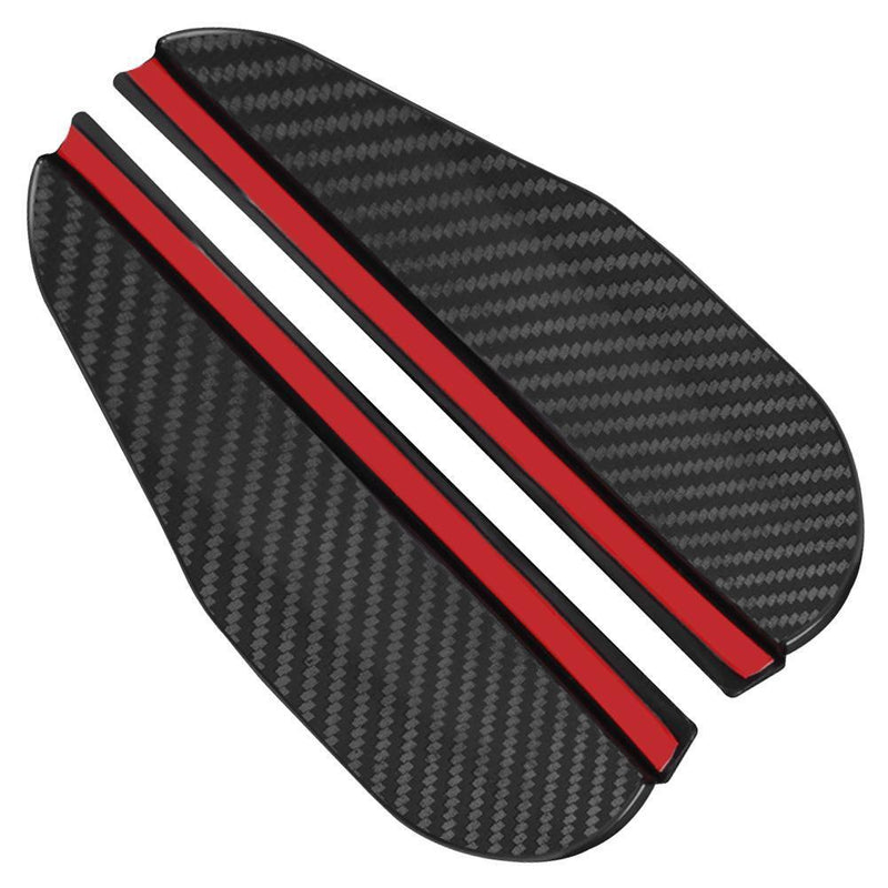 2x Car Auto Side Mirror Rain Visor Snow Guard Carbon Fiber Look Weather Shield