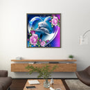 Full Embroidery Dolphin Animal Stamped 11CT Needlework DIY Cross Stitch Gift Kit