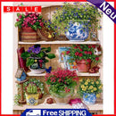 Painting By Numbers Kit DIY Flower Rack Hand Painted Canvas Oil Art Picture Gift