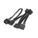 Molex 4 Pin Male to SATA 15 Pin Female Power Supply Cable 1 to 5 Cord 30 Inch
