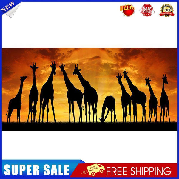 Giraffes at Sunset Oil Paint By Numbers Kits DIY Handpainted on Canvas Art