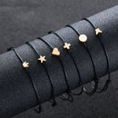 Multicolor Relationship Family Star Heart Bangle Rope String Lucky Bracelet