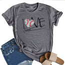 Independence Day Print Love Letter Tea T-Shirt (Grey M)