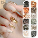 Charms Gradient Shimmer Nail Stone Abalone Shell Flake Nail Sequins Mica Marble
