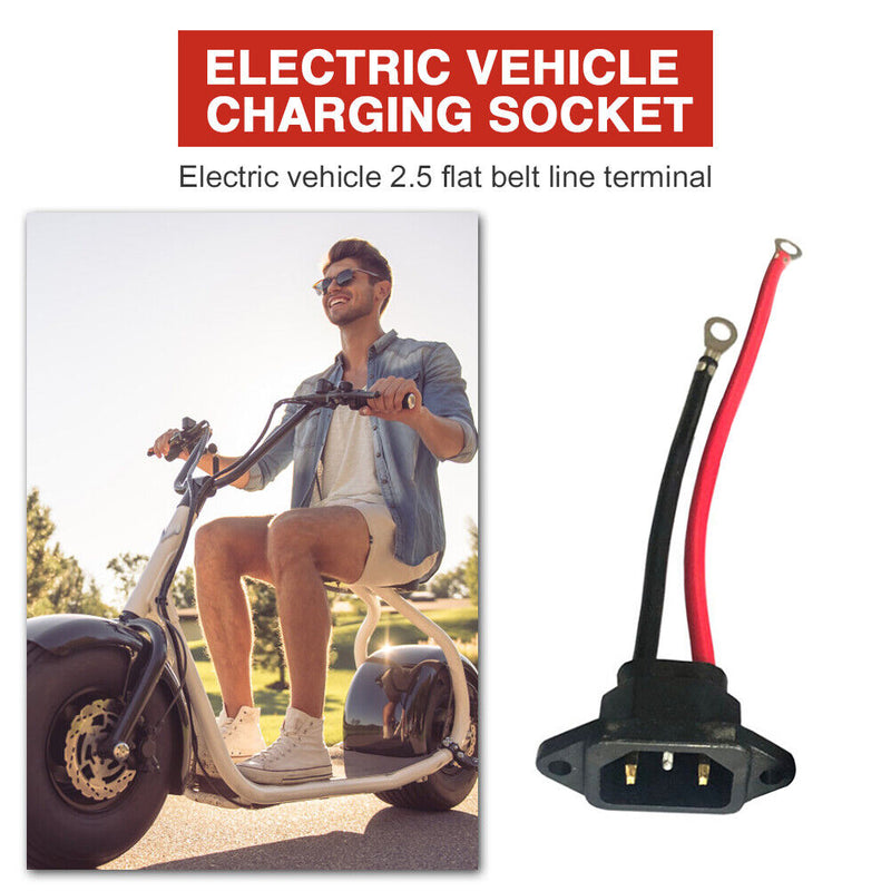 Electric Scooter Vehicle Charging Socket E-bike Plug Cable Wire Connector  Newly