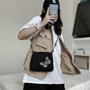 Street Women Butterfly Reflective Oxford Cloth Small Shoulder Bag (Black)