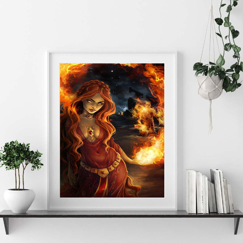 Redhead Witch Oil Paint By Numbers Drawing DIY Picture for Adults Children Decor