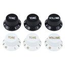 3pcs Plastic Electric Guitar Bass Volume Knob Potentiometer Caps (White)
