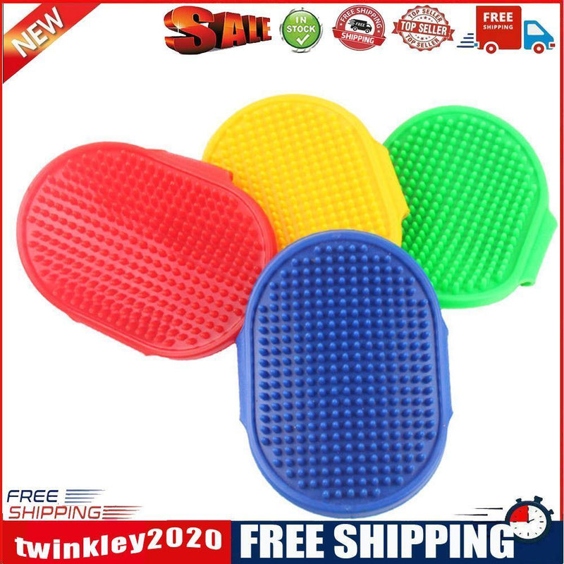 Dog Cat Bath Brush Rubber Glove Hair Fur Grooming Massage Pets Supplies