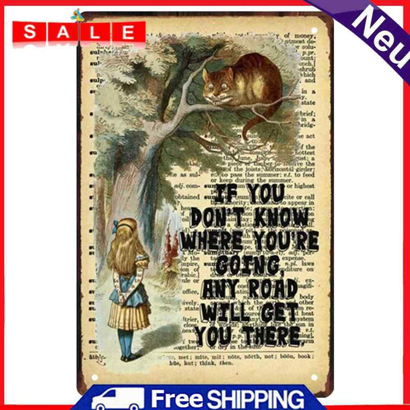 Home Bar Cafe Garage Decor Wall Poster Rectangular Plate Metal Tin Drawing Flat