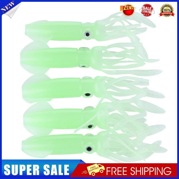 5x Luminous Squid 10cm 8g Lures Crankbait Artificial Soft Fishing Bait (3)