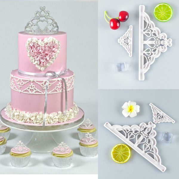 2Pcs Plastic Mould Cake Decor Cookie Cutter Tool Fondant Craft Sugar 7Y6T M0G3