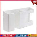 Phone Charge Organizer Wall Mounted Punch Free Remote Control Rack (White)