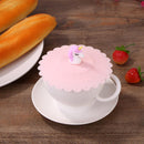 Food Silicone Cup Cover Fruit Heat-resistant Seal Lid Kitchen Tool (Pink) Newly