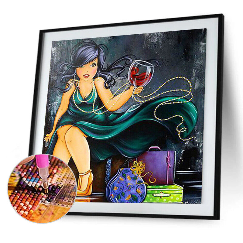 Handmade DIY Full Round Drill Diamond Painting 5D Busty Woman Poster Kit