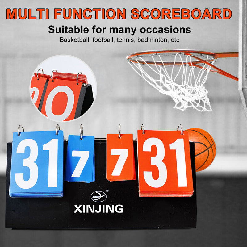 00 00 ~ 99 Flip Scoreboard 4 Digit Volleyball Football Basketball Plastic Score