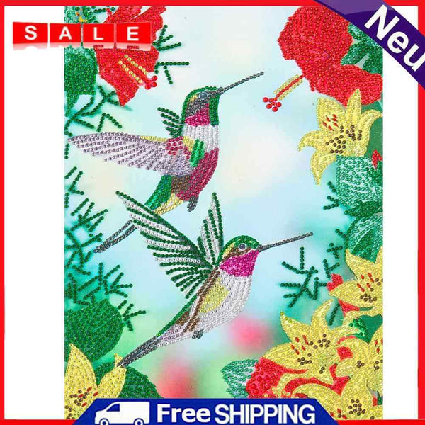 5D Bird Flower Mosaic Diamond Painting Drawing Partial Special Shape Drill Craft