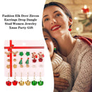 10Pairs Crystal Christmas Tree Elk Earrings Drop Dangle Women Party Jewelry~