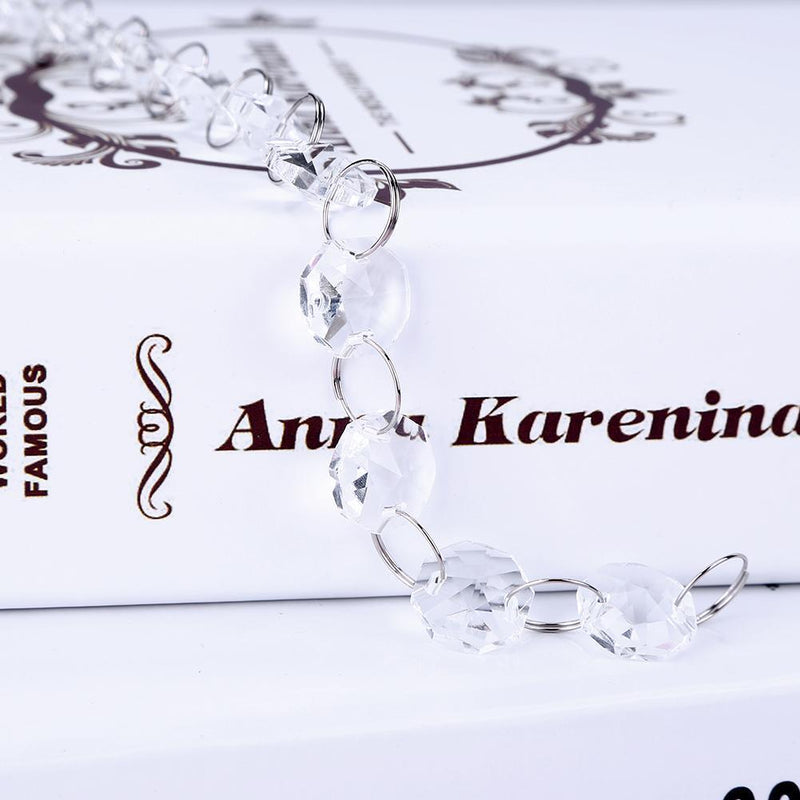 Crystal Glass Door String Tassel Curtain Beads String Wedding Decor (White)