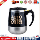 Stainless Steel Self Stirring Mug Auto Electric Coffee Mixing Cup (Black)