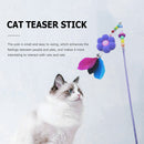 Feather Bell Flower Chaser Wand Funny Entertainment Cat Teaser Rod Stick Toys