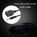 3.5mm Male to USB 2.0 Female Car AUX Stereo Audio Adapter Cable