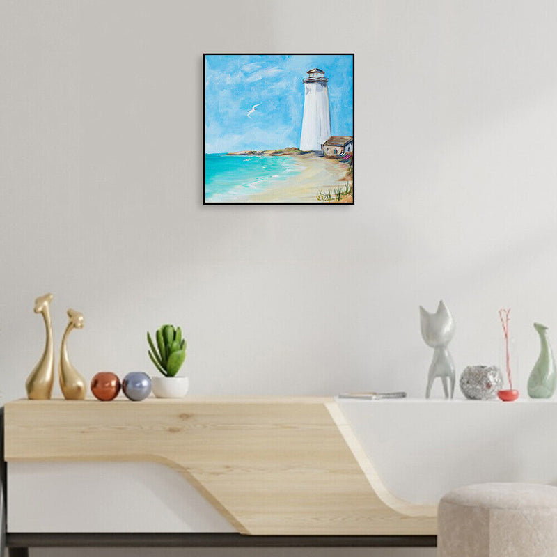 20X20cm Frameless Oil Paint By Numbers Lighthouse Paint Canvas Picture Crafts