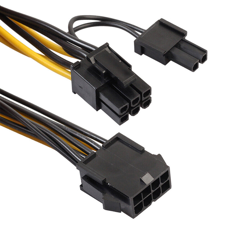 30cm CPU 8Pin to Graphics Video Card Double 8Pin (6Pin+2Pin) Power Cable