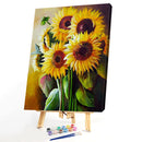 Painting By Numbers Kit DIY Sun Flowers Hand Painted Canvas Oil Art Picture