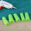 Anti-slip Hot Glue Gun Finger Caps Silicone Finger Cover Sleeve (Green 5pcs