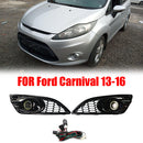 For Ford Fiesta JA8 13-17 White Lens Fog Lights Headlight Cover Hood Grill Kit