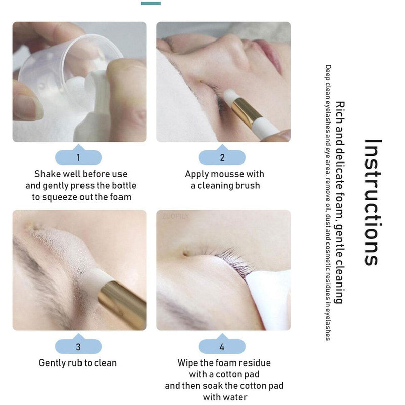 60ml Eyelash Eyebrow Cleansing Mousse Grafted Eyelash Bubble Cleanser`